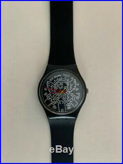 1986 Keith Haring Swatch Men's Watch Gz 104 Artists Proof