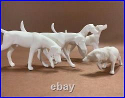 19 scale unpainted artist resin 4 HOUNDS with FOX