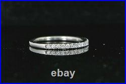 $1,550 Artiste 14K White Gold Round Diamond Wedding Anniversary Ring Band Sz 5.5
