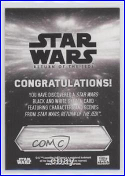 2020 Star Wars Black and White Return of the Jedi Sketch 1/1 Unknown Artist 4p5