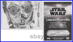 2020 Star Wars Black and White Return of the Jedi Sketch 1/1 Unknown Artist 4p5