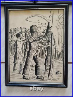 3 Headley Thompson Original Ink Art Signed Jamaican Artist