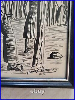 3 Headley Thompson Original Ink Art Signed Jamaican Artist