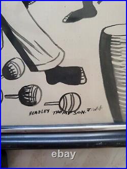 3 Headley Thompson Original Ink Art Signed Jamaican Artist