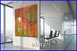 ABSTRACT PAINTINGS MODERN ART WALL HAND PAINTED CANVAS DECOR PRINCIPLE 78 x 55