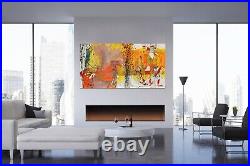 ABSTRACT PAINTINGS # MODERN ART WALL HAND PAINTED CANVAS DECOR RICHTER 75 x 35