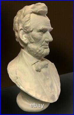 Abraham Lincoln 16th U. S. President Bust Sculpture Version White Plaster