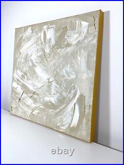 Abstract Acrylic Textured Original Large Canvas Painting Beige White Cream Gold