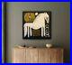 Abstract_Original_Oil_Painting_On_40x40cm_Canvas_Aboriginal_Chalk_White_Horse_01_pddt