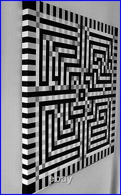 Acrylic painting on canvas original art contemporary artwork black white modern