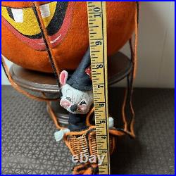 Annalee Halloween Pumpkin Balloon & Mouse Witch in Basket RARE! READ Below