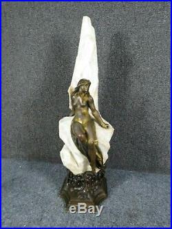 Antique Marcel Debut Art Nouveau Bronze of Nude woman signed by Artist