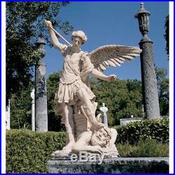 Antiqued Replica Archangel St. Michael Large 49.5 Statue by Artist Guido Reni