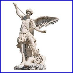 Antiqued Replica Archangel St. Michael Large 49.5 Statue by Artist Guido Reni