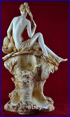 Aphrodite Greek statue love beauty Goddess Swan Aged Patina 13.5 inches