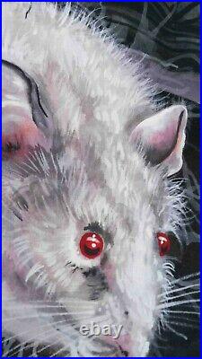 Art painting modern artist figures animal pink mouses white mouse canvas print