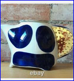 Artist Bridget Bodenham Anthropologie blue white gold spotty teapot delft