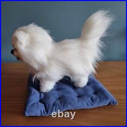 Artist Made Realistic Dog White Plush Pom Spitz Posable Puppy Handmade Gift Box