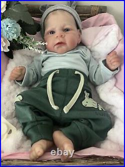 Artist Reborn Baby Lifelike Doll Lewis Awake Magnetic Dummy Bottle Newborn Uk