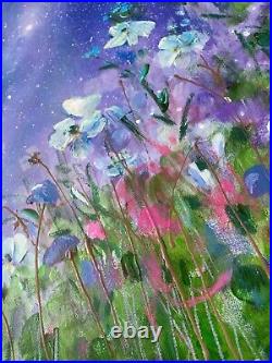 Auroral Spring In Amethyst Starlight Floral Oil Painting J TAYLOR