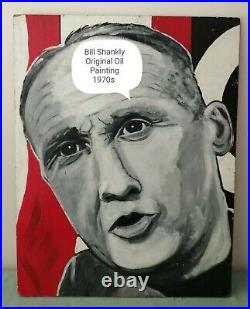 BILL SHANKLY LIVERPOOL MANAGER ORIGINAL ARTWORK IN OILS BY UNKNOWN ARTIST 1970s