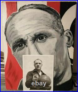 BILL SHANKLY LIVERPOOL MANAGER ORIGINAL ARTWORK IN OILS BY UNKNOWN ARTIST 1970s BILL SHANKLY LIVERPOOL MANAGER ORIGINAL ARTWORK IN OILS BY UNKNOWN ARTIST 1970s
