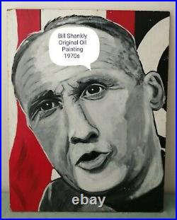 BILL SHANKLY LIVERPOOL MANAGER ORIGINAL ARTWORK IN OILS BY UNKNOWN ARTIST 1970s