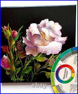 BLUSHING WHITE ROSE New Original Floral 12x12 Oil Painting by Artist Klein