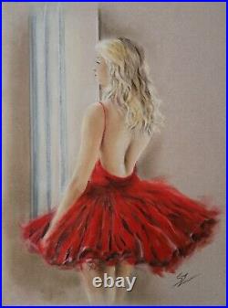 Ballet dancer 225, Original Painting, by Susana Zarate, ballerina figurative art