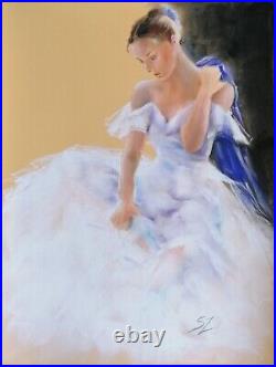 Ballet dancer 233, Original Painting by Susana Zarate, ballerina, unframed