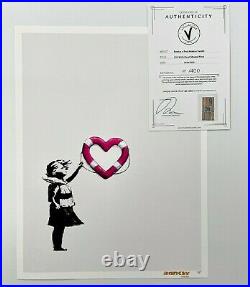 Banksy The Louise Michel Girl With Heart Shaped Float WHITE Artist Proof