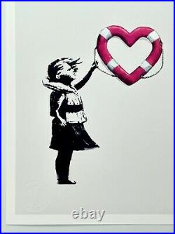 Banksy The Louise Michel Girl With Heart Shaped Float WHITE Artist Proof