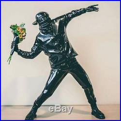 Banksy Throw Flower Boy Street Art Artist Industrial 36cm Height Resin Statue