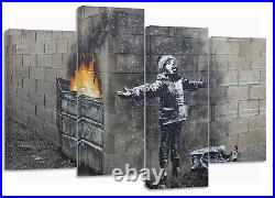 Banksy season's greetings split canvas prints