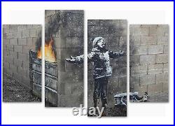 Banksy season's greetings split canvas prints