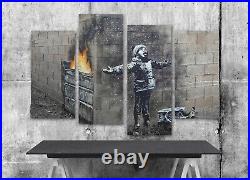 Banksy season's greetings split canvas prints