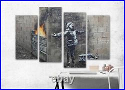 Banksy season's greetings split canvas prints