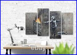 Banksy season's greetings split canvas prints