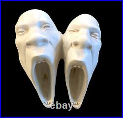 Belgium, Artist DANK NOX vtg screaming men? Crest resin sculpture