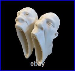 Belgium, Artist DANK NOX vtg screaming men? Crest resin sculpture