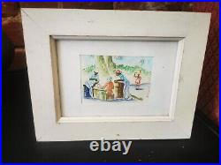 Bernard Reid Original Watercolour, Painting By Barbadian Artist, White Frame