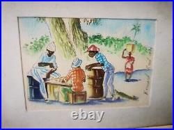 Bernard Reid Original Watercolour, Painting By Barbadian Artist, White Frame