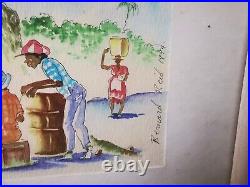 Bernard Reid Original Watercolour, Painting By Barbadian Artist, White Frame