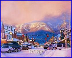Big Mountain Whitefish Montana Downtown Ski Resort Fine Art Giclee Print