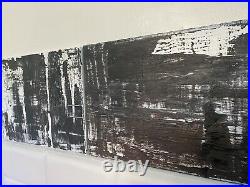 Black And White Acrylic Painting Abstract Canvas Wall Art Home Decor Set 2 Arts