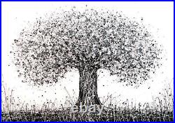 Black And White Very Large Modern Art Monochrome Big Tree Canvas Wall Painting