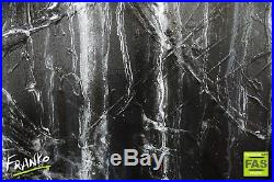 Black White Abstract Art Painting Textured Canvas 140cm x 100cm Franko Australia