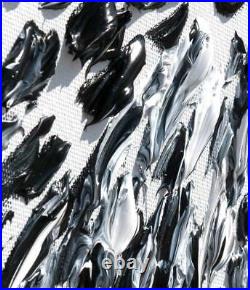 Black & White Cheetah Painting 55, animal oil painting on canvas, handmade item