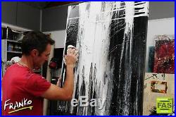 Black White Minimalist Textured Abstract Painting Canvas 75cm x 100cm Franko