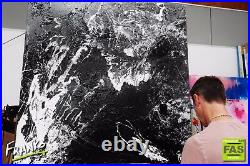 Black White Modern Abstract Painting Art Textured Canvas 120cm x 120cm Franko